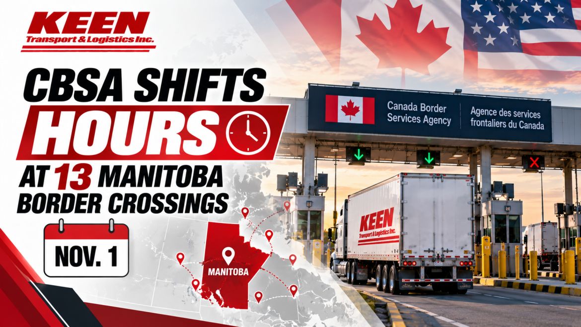 CBSA Shifts Hours at 13 Manitoba Border Crossings Nov. 1